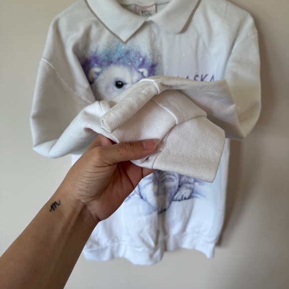 Vintage Grits 90s Alaska Polar Bears Sweatshirt Collared - Picture 4 of 7